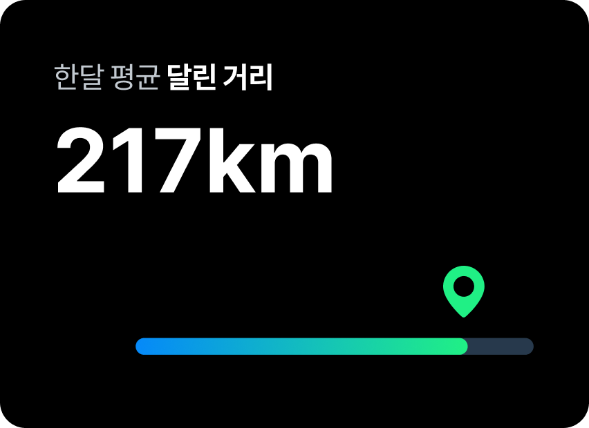 한달 평균 달린 거리 217km