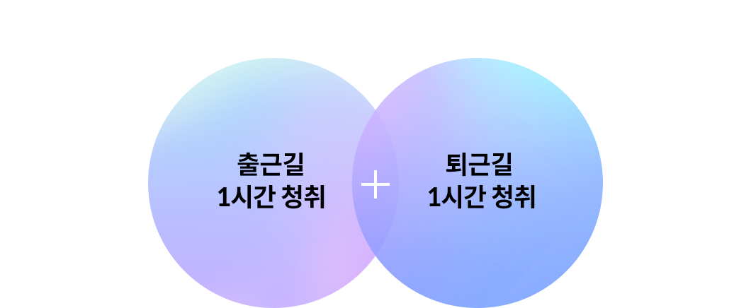 출근길 1시간 청취 + 퇴근길 1시간 청취